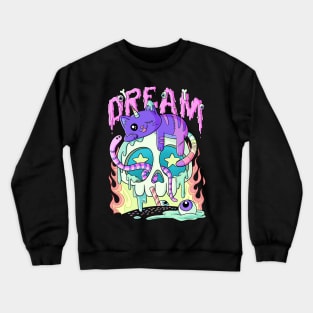 Dream Cute Kawaii Caticorn Skull Pastel Goth Aesthetic Crewneck Sweatshirt